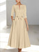 Ankle-Length Mother of the Bride A-Line Dress with Half Sleeves and Pockets
