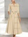 Ankle-Length Mother of the Bride A-Line Dress with Half Sleeves and Pockets