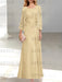 2 A-Line/Princess Scoop Mother of the Bride Dresses with Pleated & Lace Appliques Floor-Length