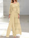 Floor-Length Square Neck Chiffon Mother of the Bride Pantsuit with Jacket & Side Split