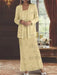 Ankle-length Chiffon Mother of the Bride Dress with Sequins and Jacket