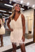 Champagne V-Neck Backless Tight Short Homecoming Dress with Fringes