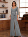 V-Neck Chiffon Jumpsuit with Ruched Detail and 3/4 Sleeves for the Mother