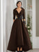 V-Neck A-Line Princess Floor-Length Mother of the Bride Dress with 3/4 Sleeves Appliques and Beading