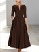 Ankle-Length Mother of the Bride A-Line Dress with Half Sleeves and Pockets