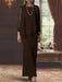 Floor-Length Scoop Neck Sheath Dress with Long Sleeves and Jacket for the Mother of the Bride