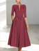 Ankle-Length Mother of the Bride A-Line Dress with Half Sleeves and Pockets