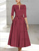 Ankle-Length Mother of the Bride A-Line Dress with Half Sleeves and Pockets