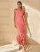 Unique Off-the-Shoulder Tea-Length Mother of the Bride Dress with Short Sleeves and Feathers
