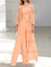Floor-Length Square Neck Chiffon Mother of the Bride Pantsuit with Jacket & Side Split