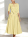 Ankle-Length Mother of the Bride A-Line Dress with Half Sleeves and Pockets