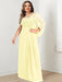 Plus Size Floor-Length Mother of the Bride A-Line Dress with Scoop Neckline Pleats and Sequins