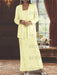 Ankle-length Chiffon Mother of the Bride Dress with Sequins and Jacket