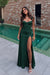 Dark Green Sweetheart Satin Prom Dress Mermaid with Front Split
