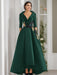 V-Neck A-Line Princess Floor-Length Mother of the Bride Dress with 3/4 Sleeves Appliques and Beading