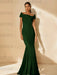 Minimalist Off-the-Shoulder Mother of the Bride Dresses in Trumpet/Mermaid Style with Detachable Flower