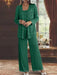 Sequined Chiffon Pantsuits for the Mother of the Bride with Jacket