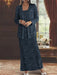 Ankle-length Chiffon Mother of the Bride Dress with Sequins and Jacket