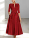 Ankle-Length Mother of the Bride A-Line Dress with Half Sleeves and Pockets