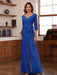 V-Neck Chiffon Jumpsuit with Ruched Detail and 3/4 Sleeves for the Mother
