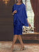Tea-Length Mother of the Bride Sheath/Column Jewel Neck Dresses