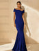 Minimalist Off-the-Shoulder Mother of the Bride Dresses in Trumpet/Mermaid Style with Detachable Flower