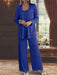 Sequined Chiffon Pantsuits for the Mother of the Bride with Jacket