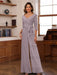 V-Neck Chiffon Jumpsuit with Ruched Detail and 3/4 Sleeves for the Mother
