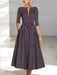 Ankle-Length Mother of the Bride A-Line Dress with Half Sleeves and Pockets