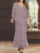Plus Size V-Neck Ankle-Length Sheath/Column Mother of the Bride Dresses with Sequins & Jacket