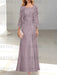 2 A-Line/Princess Scoop Mother of the Bride Dresses with Pleated & Lace Appliques Floor-Length