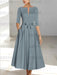 Ankle-Length Mother of the Bride A-Line Dress with Half Sleeves and Pockets