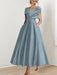 Off-the-Shoulder Sleeveless A-Line Princess Ankle-Length Mother of the Bride Dress with Bow(s)