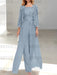 Floor-Length Square Neck Chiffon Mother of the Bride Pantsuit with Jacket & Side Split