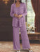 Sequined Chiffon Pantsuits for the Mother of the Bride with Jacket