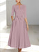 Ankle-Length Mother of the Bride A-Line Dress with Half Sleeves and Pockets