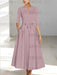 Ankle-Length Mother of the Bride A-Line Dress with Half Sleeves and Pockets
