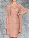 Dusty Rose Knee-Length V-Neck Sheath/Column Mother of the Bride Dresses