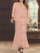 Plus Size V-Neck Ankle-Length Sheath/Column Mother of the Bride Dresses with Sequins & Jacket