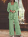 Sequined Chiffon Pantsuits for the Mother of the Bride with Jacket