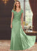 Sweetheart Short-Sleeve Floor-Length Sheath Mother of the Bride Dress with Lace Appliques & Sequins