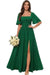 Square Neck Ruffle Sleeve Chiffon Bridesmaid Dress with Slit