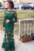 Emerald Trumpet/Mermaid Bateau Long Sleeves Applique Lace Dresses - Prom Dresses