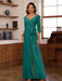 V-Neck Chiffon Jumpsuit with Ruched Detail and 3/4 Sleeves for the Mother