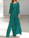 Floor-Length Square Neck Chiffon Mother of the Bride Pantsuit with Jacket & Side Split