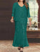 Plus Size V-Neck Ankle-Length Sheath/Column Mother of the Bride Dresses with Sequins & Jacket