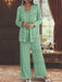 Sequined Chiffon Pantsuits for the Mother of the Bride with Jacket
