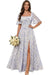 Square Neck Ruffle Sleeve Chiffon Bridesmaid Dress with Slit