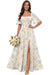 Square Neck Ruffle Sleeve Chiffon Bridesmaid Dress with Slit