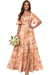 Square Neck Ruffle Sleeve Chiffon Bridesmaid Dress with Slit